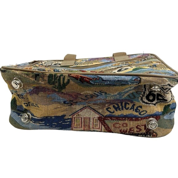 Route 66 Tapestry Travel Bag Tote Carry-On Toiletry Cosmetic Pioneer Express Bag - Picture 4 of 8
